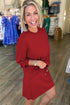 Drop Shoulder Pullover Drawstring Waist Mini Skirt Two Piece Dresses